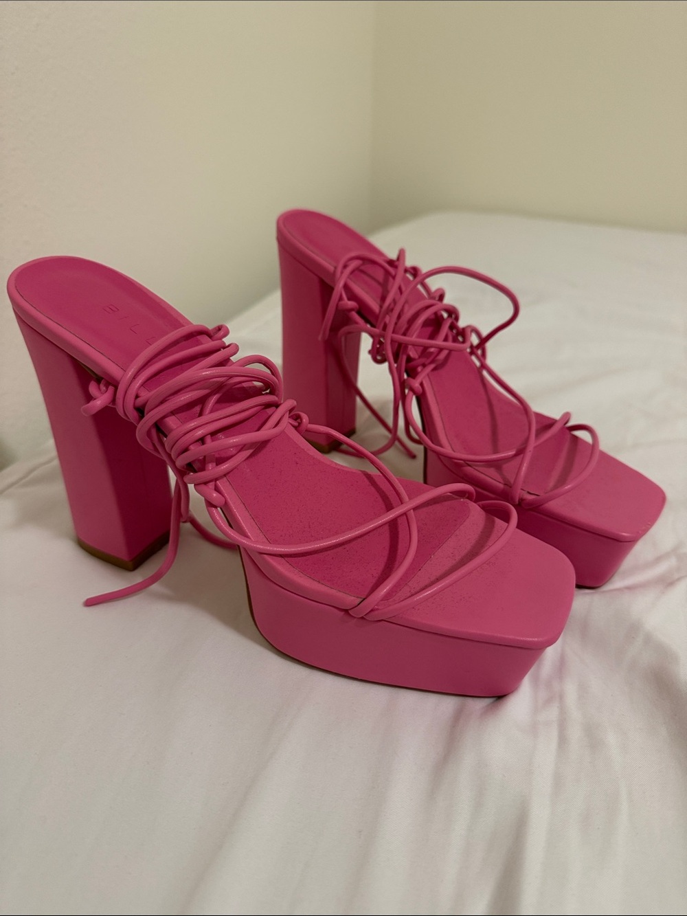Billini Hot Pink Platform Lace-Up High Heel Sandals